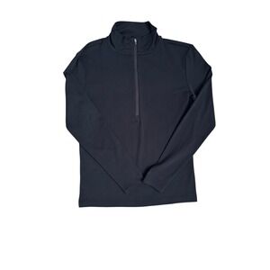 LOU & GREY 1/2 Zip Long Sleeve Pullover Athletic Polyester Spandex Black Women M